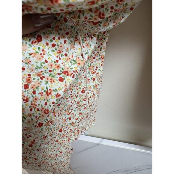 Arula Women’s 14/16 Floral Wrap Blouse Long Sleeve Peplum Tie Waist Red Multi - Picture 4 of 6